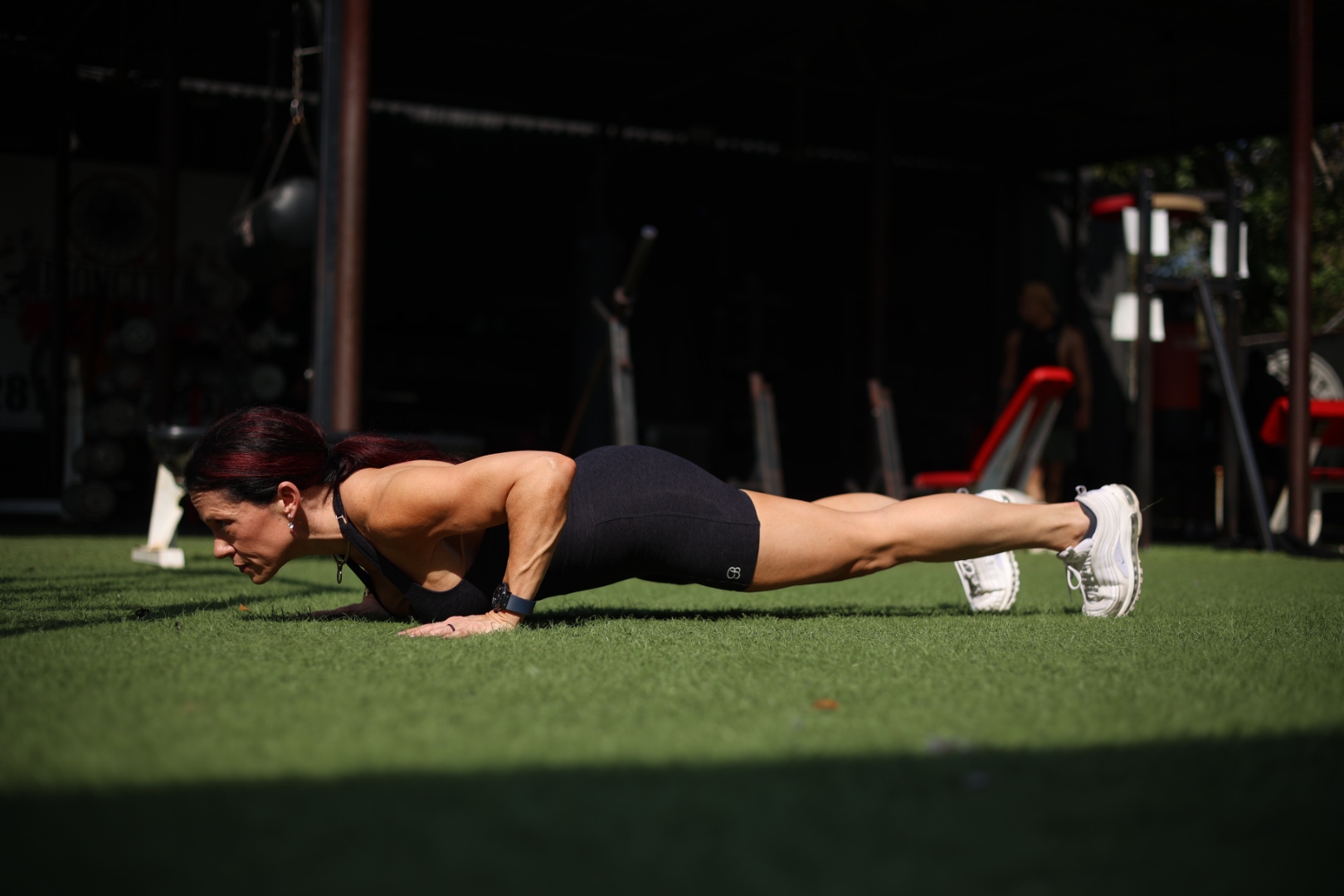 Jamie training outdoors